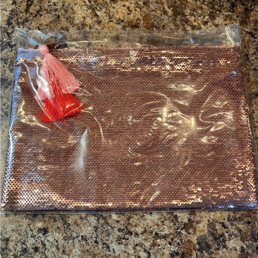 Pink Sequin Pouch